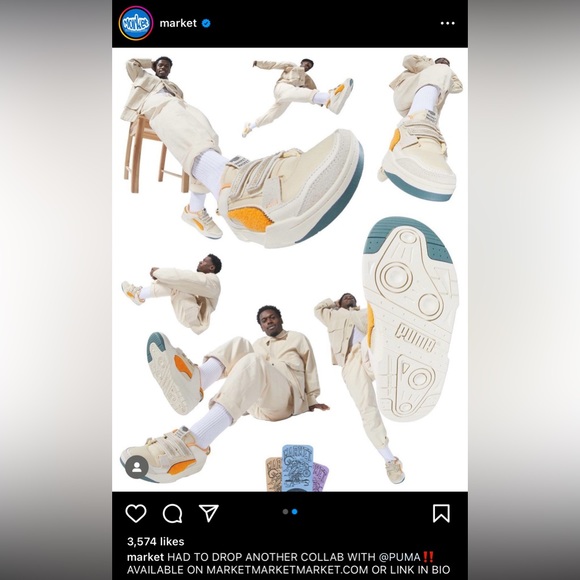 Puma X Market SplitStream Sneaker (Moon Rock) Size 12 Men - Picture 9 of 9